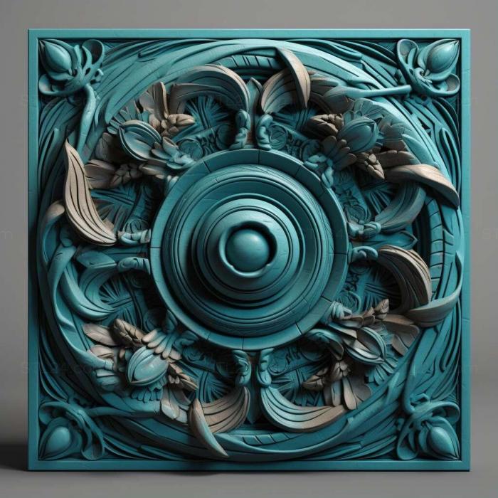Patterns and decorations (stl cyan 1, PATTERN_1301) 3D models for cnc
